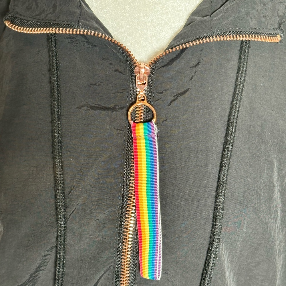 Ashley By 26 International Black Utility Jacket with Rainbow Accents - Picture 4 of 6